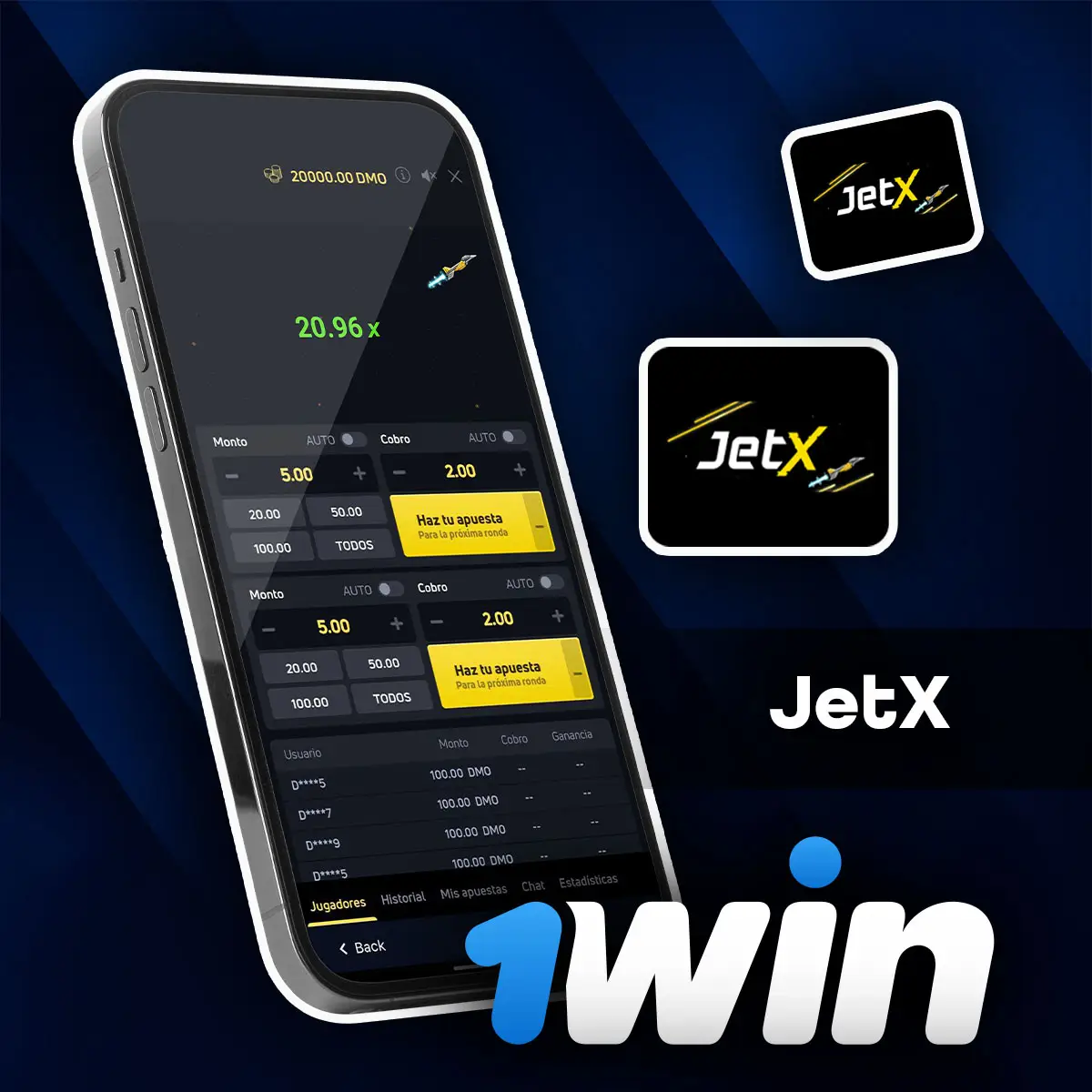Jugar JetX casino en línea en 1win aplicación móvil